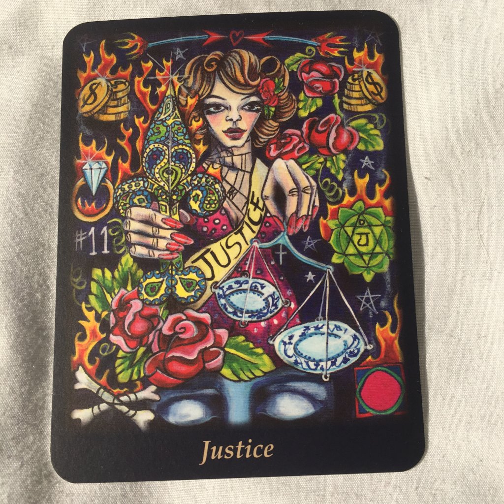 Justice Bonefire Tarot